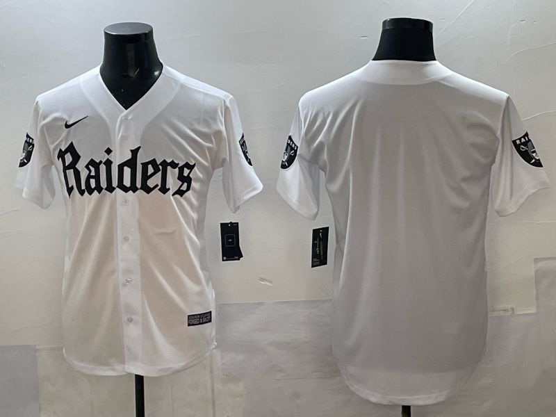 Men 2025 Oakland Raiders Blank white 6th generation Joint Name Nike Limited NFL Jersey style 01